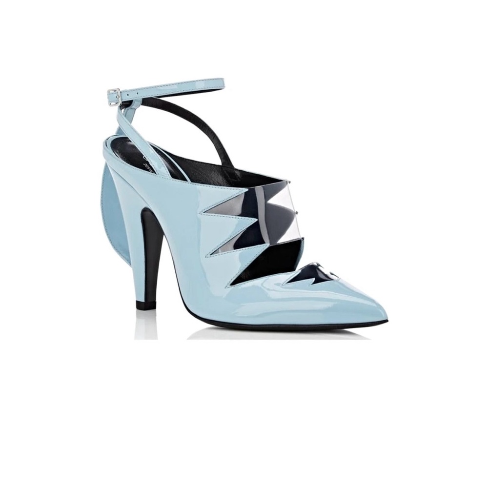 Calvin Klein Blue Celeste Patent Leather Ankle-strap Pumps